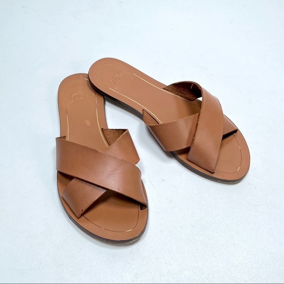 Crew Shoes Jcrew Leather Slide On Sandal Italy Made